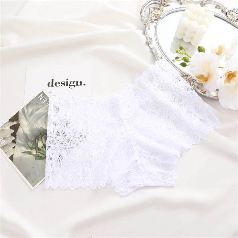 Women Lace Boyshort Panties Low-Rise Sexy Underwear Trendy Floral Underpants Female Sexy Boyshort Panties Ladies Lingerie