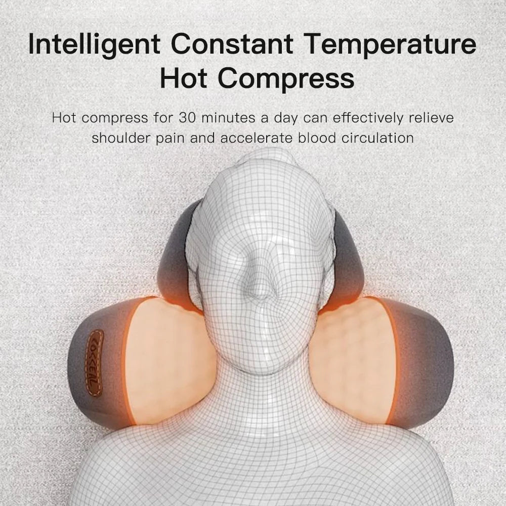 Electric Neck Massager Cervical Pillow Hot Compress Neck Stretch Heating Vibration Neck Shoulder Massage Pillow Back Traction