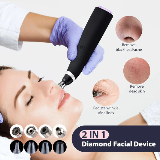 Foreverlily Portable Diamond Peeling Machine Microdermabrasion Facial Cleansing Device Exfoliation Vacuum Blackhead Remover