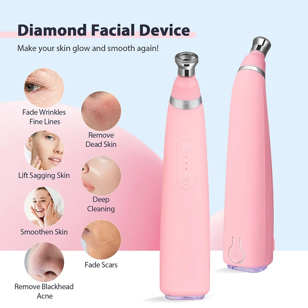 Foreverlily Portable Diamond Peeling Machine Microdermabrasion Facial Cleansing Device Exfoliation Vacuum Blackhead Remover