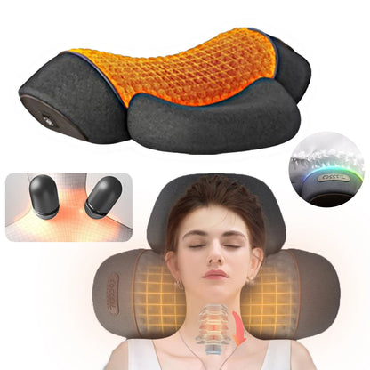 Electric Neck Massager Cervical Pillow Hot Compress Neck Stretch Heating Vibration Neck Shoulder Massage Pillow Back Traction