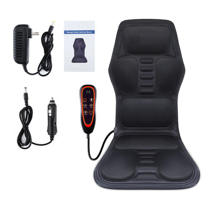 Electric Back Massager Infrared Full-Body Massage Chair Cushion Heating Vibrator Car Home Office Lumbar Neck Mattress Chair Mat