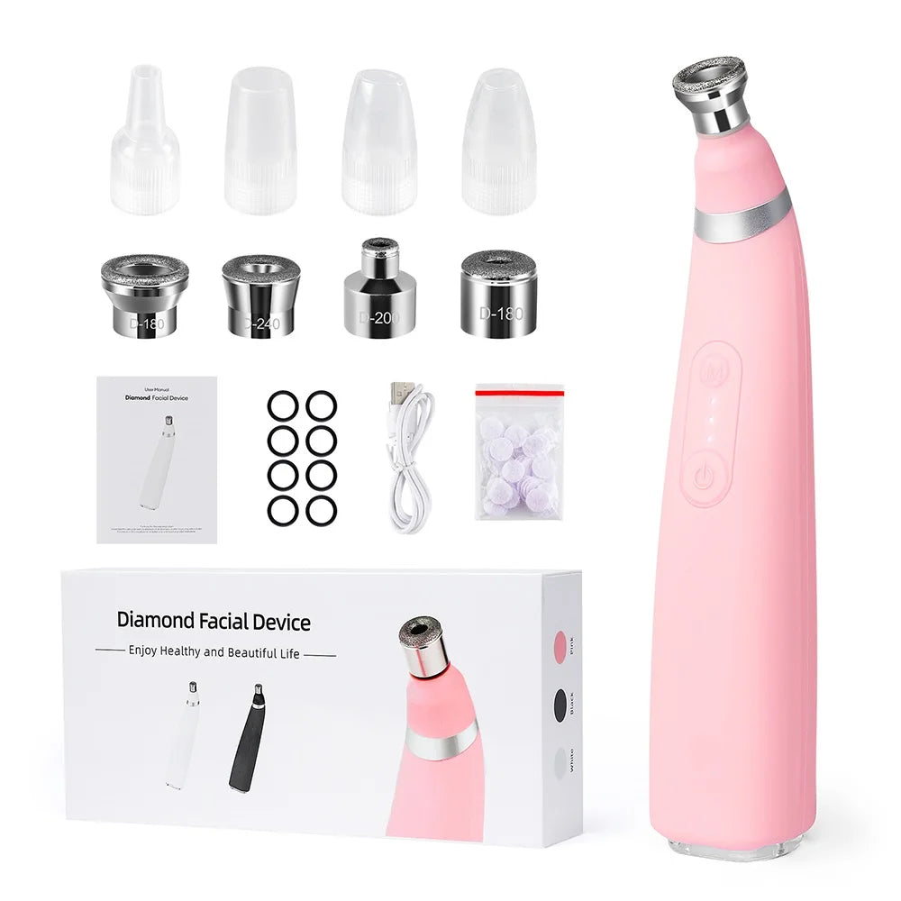 Foreverlily Portable Diamond Peeling Machine Microdermabrasion Facial Cleansing Device Exfoliation Vacuum Blackhead Remover