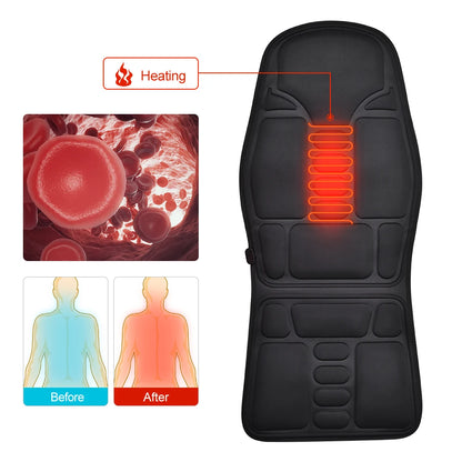 Electric Back Massager Infrared Full-Body Massage Chair Cushion Heating Vibrator Car Home Office Lumbar Neck Mattress Chair Mat