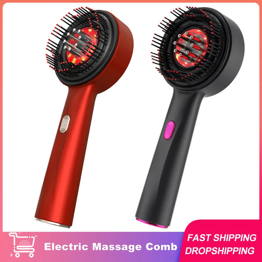 3 in 1 Electric Hair Regrowth Brush with Infrared Light Machine Acupoint Scalp Massage Anti-Hair Loss Exercise Hair Scrubber Combs