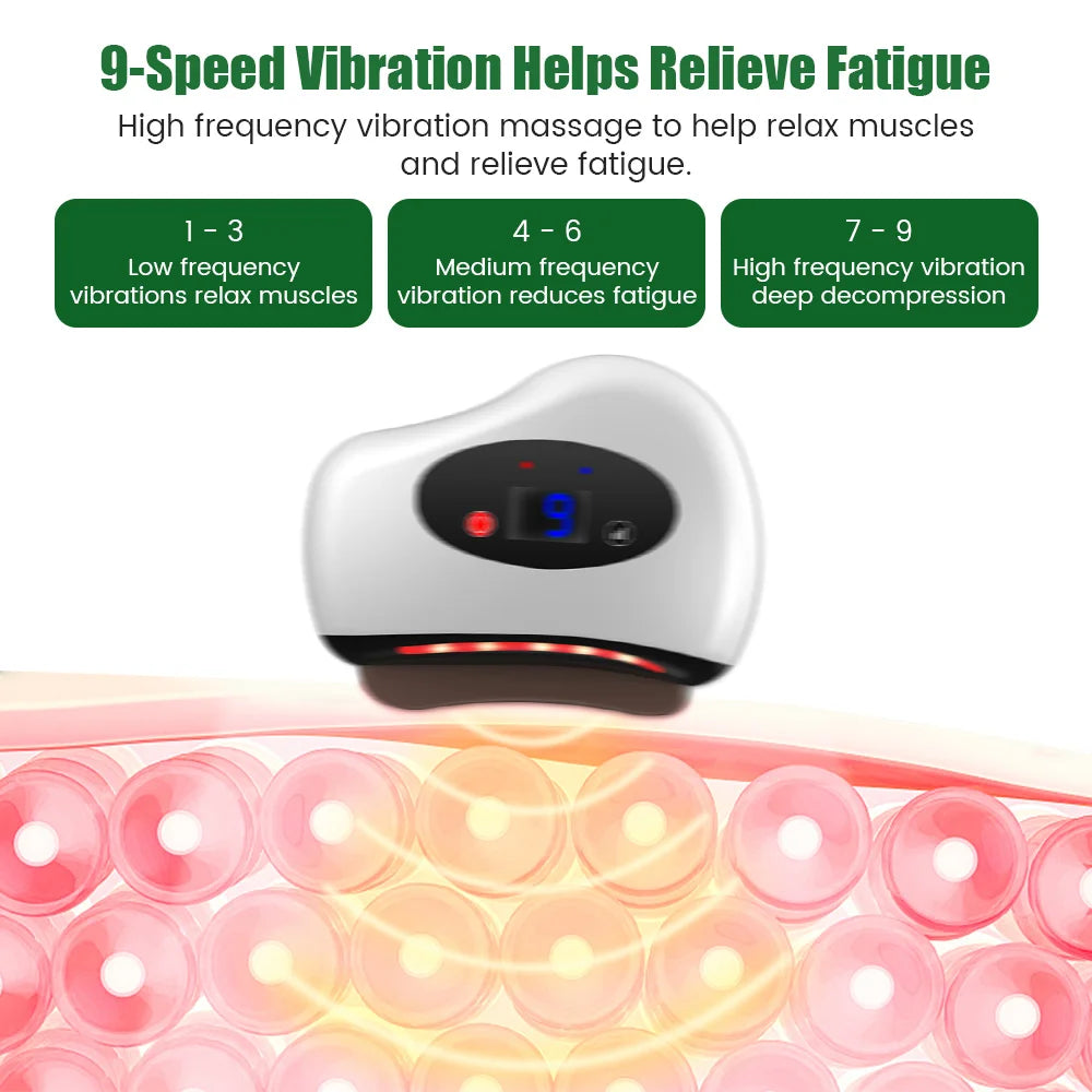 Electric scraping massager Scraping neck facial skin lift to remove wrinkles tool Hot compress massager stone heating vibration