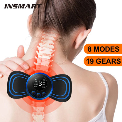 Mini Neck Massager Electric Muscle Stimulator Cervical Massage Patches Massage Pads Remote Control For Back Body Health