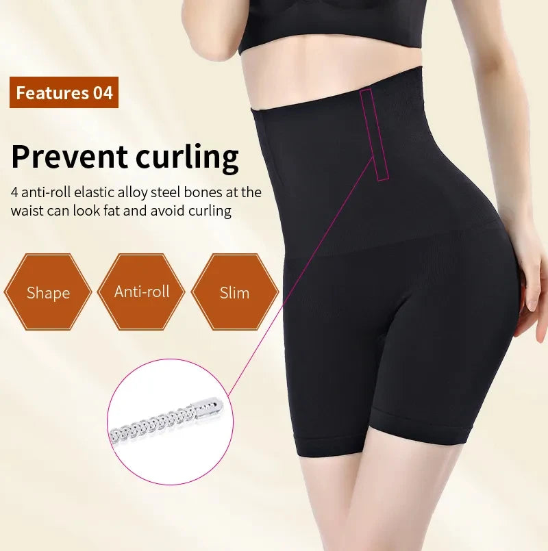 YBFDO Women's High Waist Flat Angle Shaper Pants Postpartum Buttocks Lifting Body Shaping Pants Slim Shorts Waist Trainer